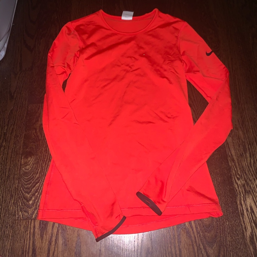 Bright red nike compression shirt size small